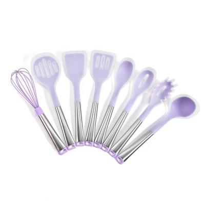 China Sustainable Purple Kitchen Utensil Set With Stainless Steel Handle SW-CT400 for sale