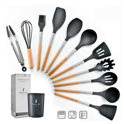 China Sustainable 12 Piece Kitchen Utensil Set With Combo Handle And Rack SW-CT196B for sale