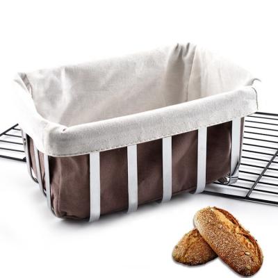 China Sustainable Rectangle Stainless Steel Bread Basket Vegetable Storage Basket SW-HS501 for sale