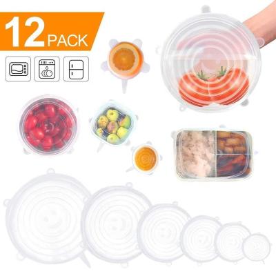 China Food Storage Lid Fit-all-Shape Rectangle And Round Stretch Lids Set 12pcs SW-KG74B for sale