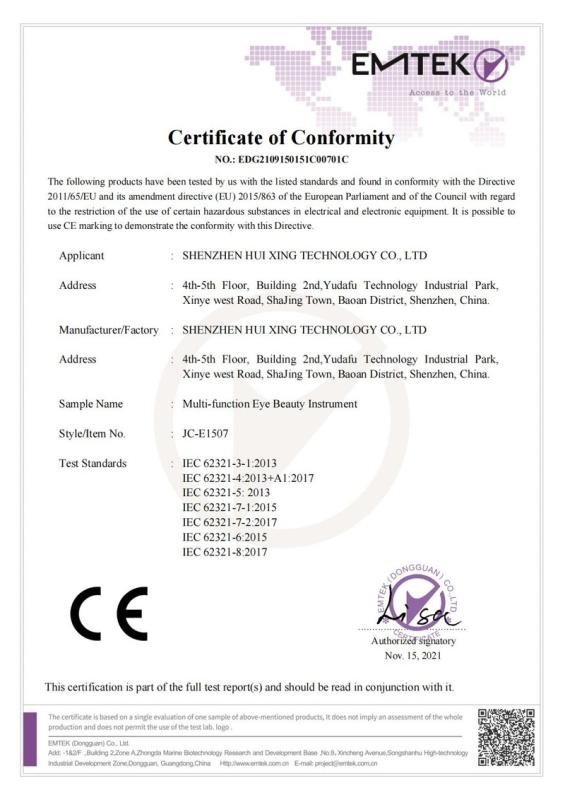 CE - Shenzhen Hui Xing Technology Co., Ltd.