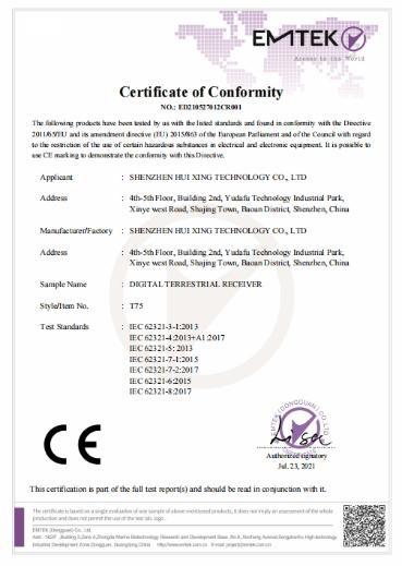 CE - Shenzhen Hui Xing Technology Co., Ltd.