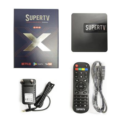 China Hot Selling Blue Android TV Youtube Box Smart S905X IPTV Box Supertv X Box Support Video No Subscription 110MM*110MM for sale