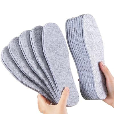 China Breathable Thicken Wool Felt Thermal Insole Winter Breathable Keep Warm Boots Pad Unique Men Women Sweat Absorbent Insert for sale