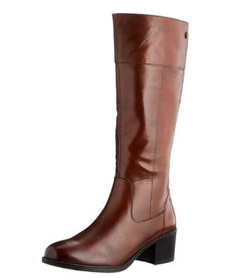 China Other 2021 hot sale women's genuine leather classic mid heel boot inside the zipper knee high boot for sale