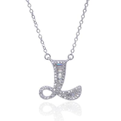 China 2021 new simple silver letter necklace of love s925 diamond necklace for sale