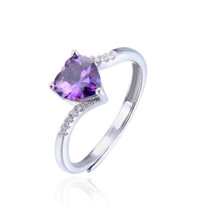 China CLASSIC open ring s925 wholesale fashion silver personality jewelry purple diamond ring for sale