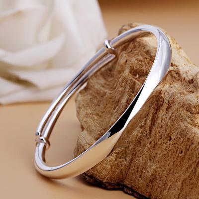 China Simple and exquisite shiny open silver bangle bracelet S990 wholesale CLASSIC jewelry for sale