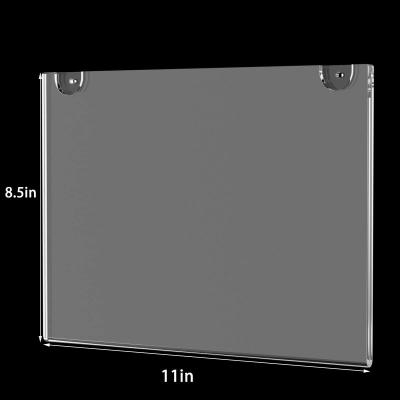 China 6 Pack 2mm 8.5 x 11 Thick Acrylic Wall Sign Holder Vertical, Clear Plastic Picture Frame, Wall Mounted Design, Support No Drilling for sale