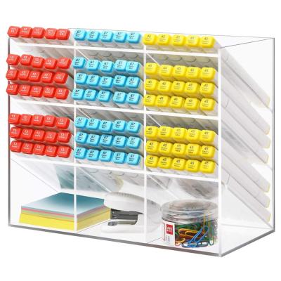 China Viable Free Space Pen Organizer Storage, Desktop Acrylic Organizer with 12 Compartments, Pen Organizer for Office, for sale