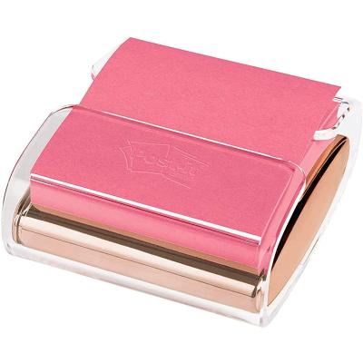 China Sustainable Post-it Pop Up Dispenser Rose Gold, 3 x 3 Inch Note Dispenser 1 for sale