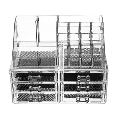 China Viable Multifunctional Desktop Brush Rectangle Organizer Makeup Storage Box Acrylic Jewelry Organizer for sale