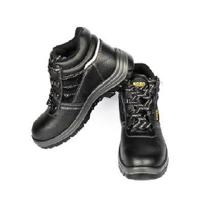 China High Quality Black Lychee Embossed Skin Comfortable Anti Static Smash Anti Booties Occupational Safety Shoes for sale