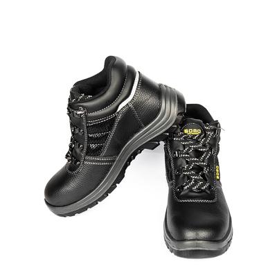 China Leather Manufacturer Bk Mesh Classic Automobile Industrial Boot Lychee Embossed Safety Shoes for sale