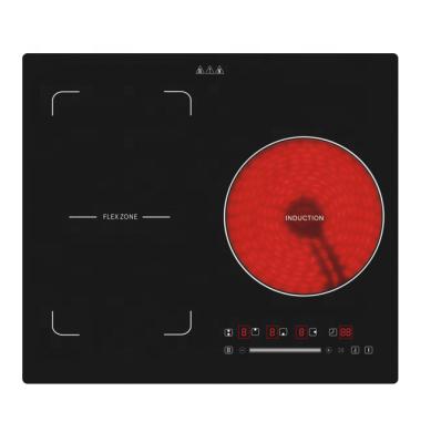 China Reprogrammable Intelligent Power Saving+Eco-Friendly Three Drive Heating Single Terminal Glass Ceramic Burners Built In Hybrid Cooker Hob for sale