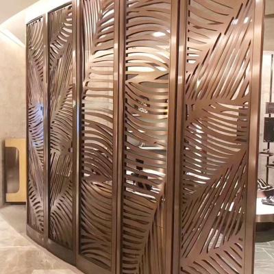 China Strong Lightweight Room Divider Partitions Metal Stainless Steel Living Room Divider Screen for sale