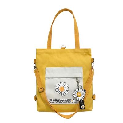 China 100% Cotton Canvas Instruction Bags Small To Daisy Universal Cross Body Bag Student Eco-Friendly Pack Beach Bag for sale