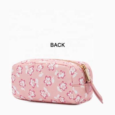 China 100% Eco-friendly Printed OEM LOGO Wholesale Stylish Lady Makeup Bags With Bag Multicolor Canvas Pouch Women Cosmetic Bag For Girl for sale