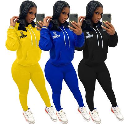 China EB-43 Fashion Women's Breathable Hoodies Jogging Suit Women Sets Winter Two Piece Clothes For Women for sale