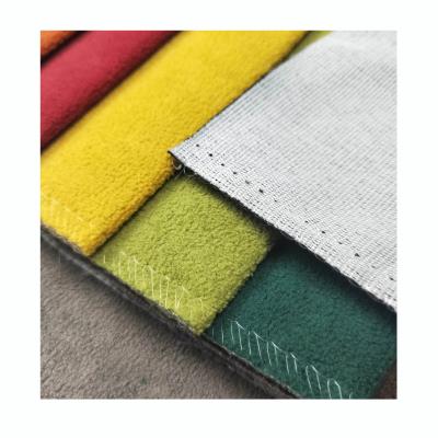 China Tear-Resistant Plush Velvet Fabric Fire Retardant Upholstery Solid Velor Bonded Microfiber Polyester Peach Skin Fabric for sale