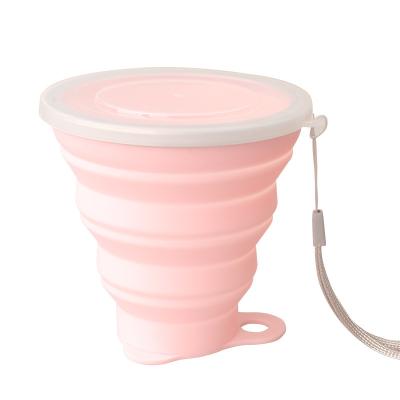 China Shaotian 270ml OEM Travel Coffee Cup Viable Eco-Friendly Portable Collapsible Silicone Collapsible Coffee Cup Mug With Lid for sale