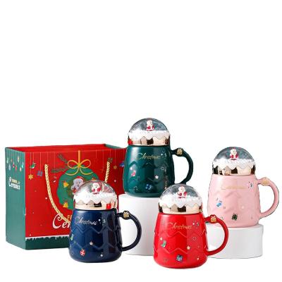 China Santa Christmas Mug Ceramic Cups Shaotian 500ml Luxury Ceramic Coffee Milk Cups Office Kawaii Coffee Viable Handmade Cups Cups for sale