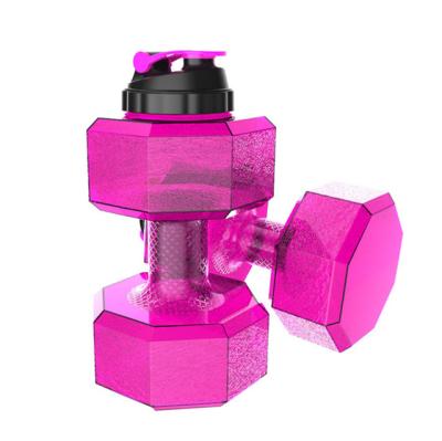 China St Viable Dumbbell Shaped Colorful Water Bottle Half Gallon Colored Water Bottle Half Gallon Dumbbell 2.2L Gym Free Water Bottles for sale