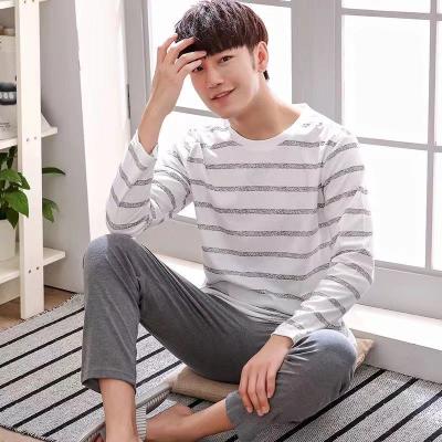 China 2021 Hot Sale Autumn Men Sleepwear QUICK DRY Spring Knitted Pajamas Set Loungewear 2pcs Set For Men for sale