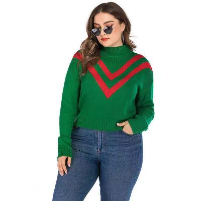 China Anti-wrinkle plus size cashmere women's sweater pullover winter knit high neck wool cashmere sweater for sale