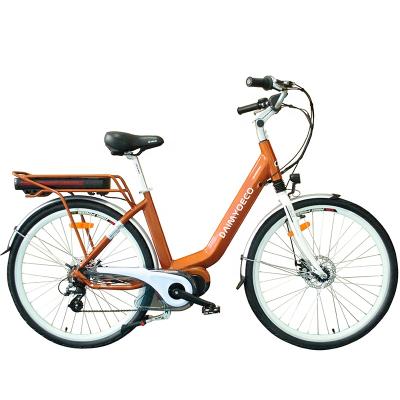 China Bafang Motor Standard Electric City Bike Medium Road E Bike With Rear Rack Battery For Man Women for sale