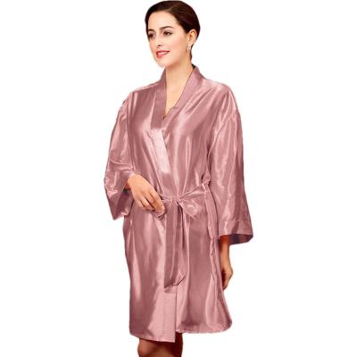 China QUICK DRY Silk Robe Gown Customized Bridal Robes Solid Satin for sale