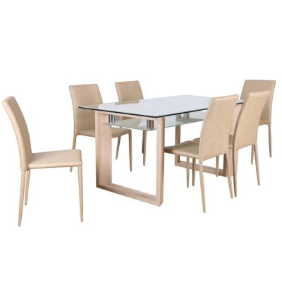 China 4 Seat Morden Style Home Dining Table High Quality Glass Top Single Set for sale