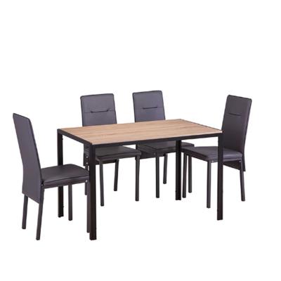 China MDF Top Metal Frame Extendable Dining Table And Chair Set for sale