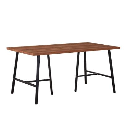 China Contemporary Soft Metal Frame Square Woody Restaurant Desk Table for sale