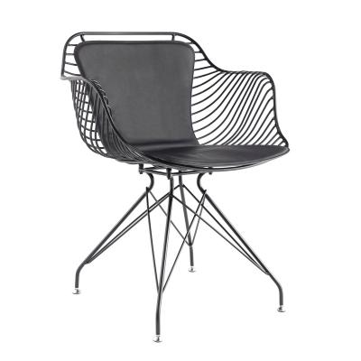 China High Quality Dining Room Furniture Coffee Dining Hotel Black Metal Wire Chair for sale