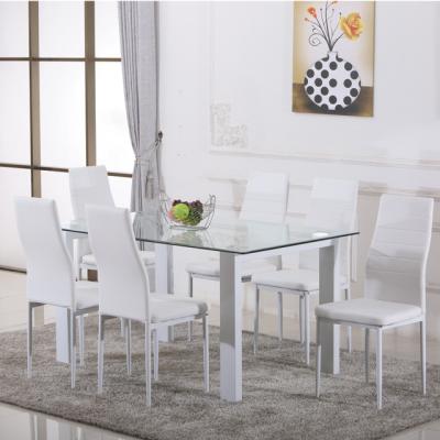 China Hot Selling Morden Style Home Glass Top Single Extendable Dining Table for sale