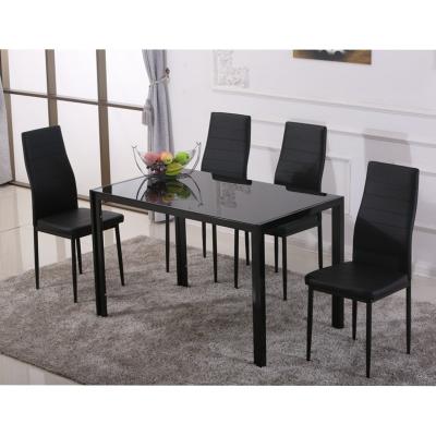 China High Quality Modern Simple Dining Furniture Transfer Legs Tempered Glass Dining Table for sale