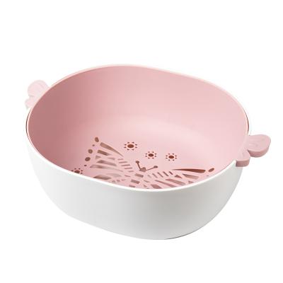 China 2021 New Popularity Sustainable Hot Selling Products Multifuctional Fruit Double Drain Strainer Basket for sale