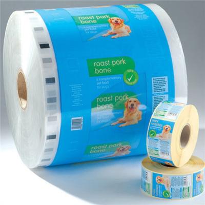 China PET/VMPET/PE Moisture Proof Laminating 125 Micron Food Grade Plastic Film Roll For Dog Food for sale