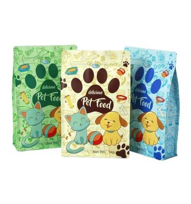 China Custom Vivid Printing China Manufacture Square Moisture Proof Bottom Dog Snacks Packaging Big Bags For Pet Food for sale