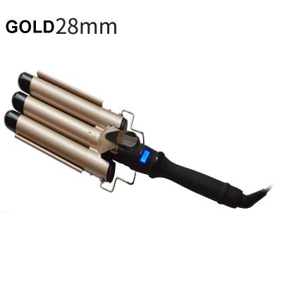 China Portable Ceramic 3 In 1 Deep Triple Curler 3 Barrel Spiral Rotating Electric Hair Curler Iron Magic Automatic Hair Curler for sale