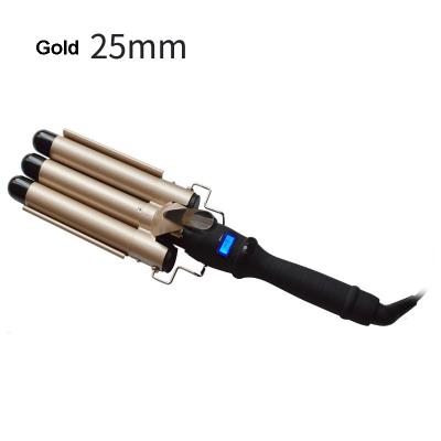 China 3 Barrel Curling Iron 25mm Ceramic Hair Hesitate Adjustable Hair Curling Iron for sale