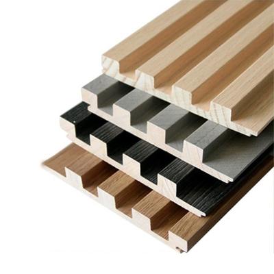 China Environmental Friendly Grooved Panel Plastic Composite Panels Solid Wood Wall Grille for sale