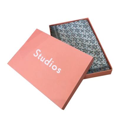 China Recyclable Custom Printed Scarf Box Lid and Low Rigid Gift Box Dress Apparel Packaging Scarf T-shirt Garment Package Boxes for sale