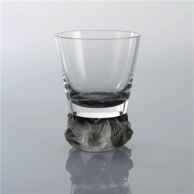 China Europe craft high quality gray crystal cup glass crystal tea cup for home decoration for sale