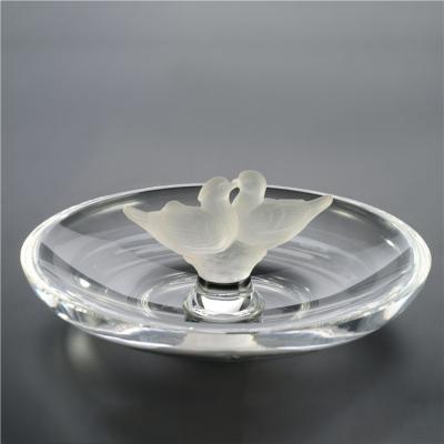 China Middle East Hot Selling Tangerine Duck Accessories K9 Clear Crystal Fruit Dish Bowl For Home Decoration for sale