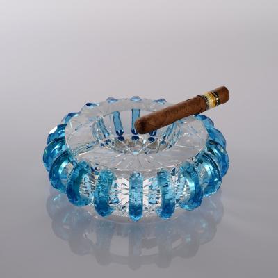 China Wholesale Custom Large Outlet Round Crystal Glass Ashtray For Business Gift for sale