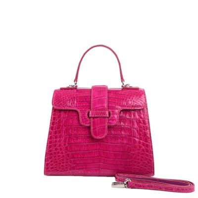 China Fashion Crocodile Pink Bags Lady Handbags Luxury Elegant Exotic Leather Purse for sale