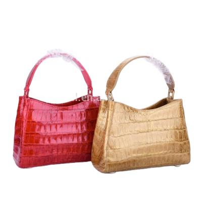 China Exotic Thailand Crocodile Vintage Crocodile Lady Belly Small Elegant Crossbody Handbags Body Bag for sale