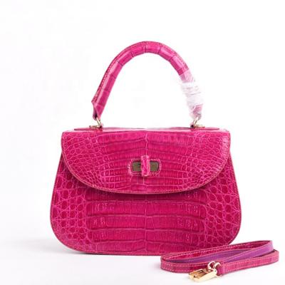 China New Exotic Fashion Models Kuwait Handbag Dubai Handbags Vintage Crocodile Belly Lady Bags for sale